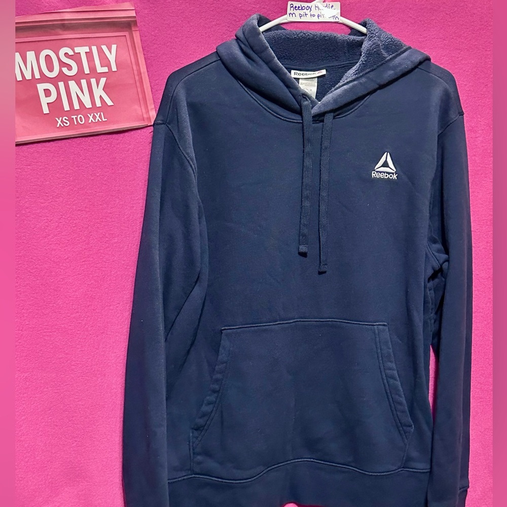 Reebok Blue Sweatshirt Classic Pullover Hoodie